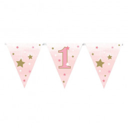 Pink 1st Birthday Paper Bunting
