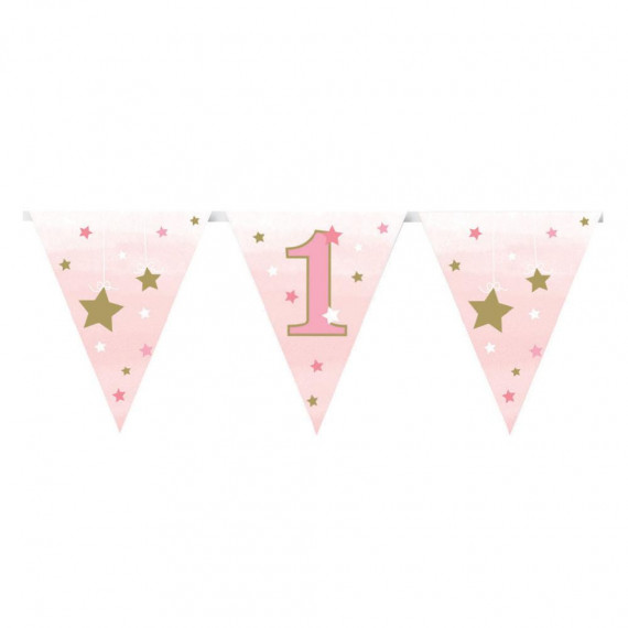 Pink 1st Birthday Paper Bunting