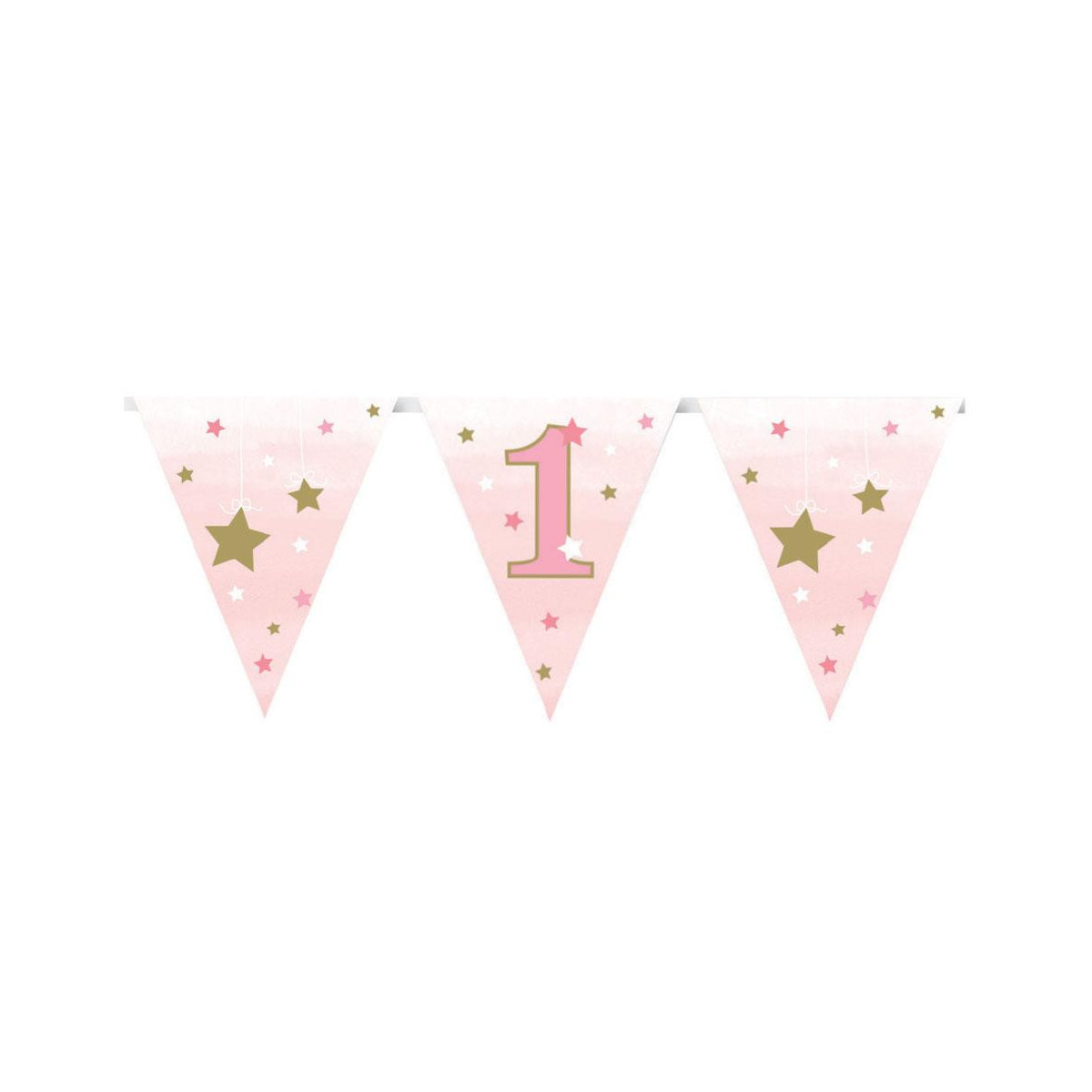 Pink 1st Birthday Paper Bunting