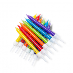 Bright Coloured Glitter Candles