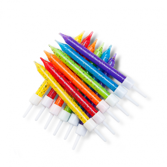 Bright Coloured Glitter Candles Bright Coloured Glitter Candles