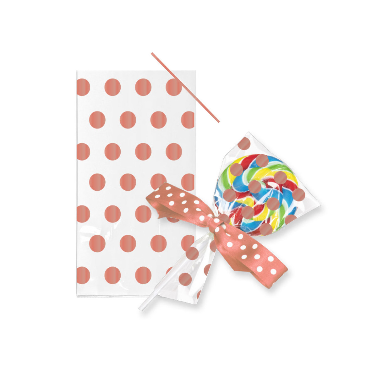 Rose Gold Polka Dot Cello Treat Bags