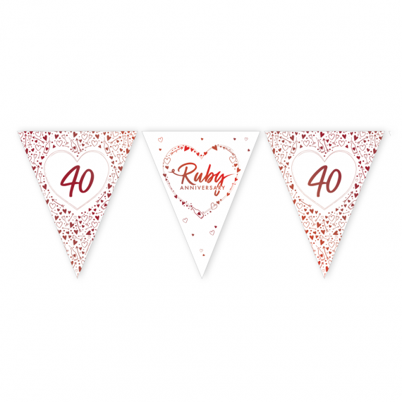 Ruby Anniversary Paper Bunting