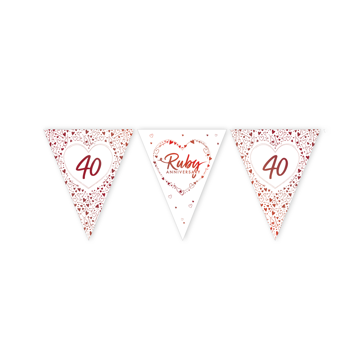 Ruby Anniversary Paper Bunting