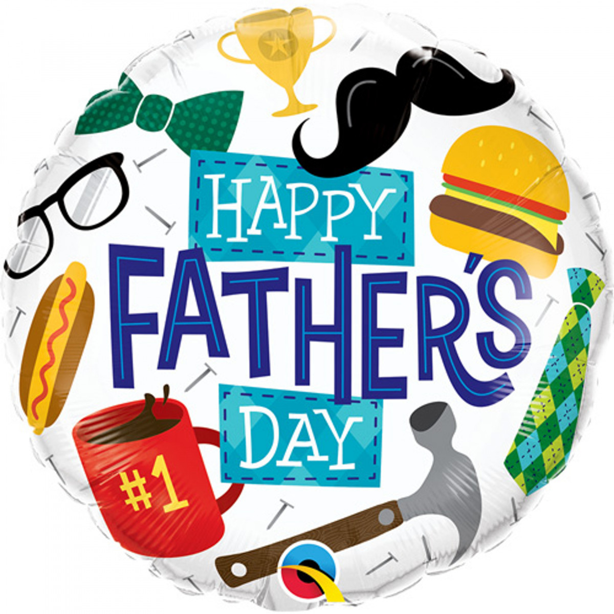 Happy Father's Day Foil Balloon - Inflated Happy Father's Day Foil Balloon - Inflated