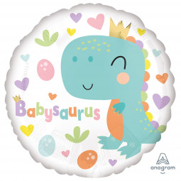 Babysaurus Round Foil Balloon - Inflated