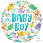 Baby Boy Round Foil Balloon - Inflated Baby Boy Round Foil Balloon - Inflated