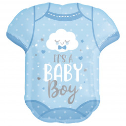 Baby Boy Onesie Supershape Foil Balloon - Inflated