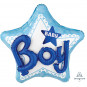 Baby Boy Star Supershape Foil Balloon - Inflated Baby Boy Star Supershape Foil Balloon - Inflated