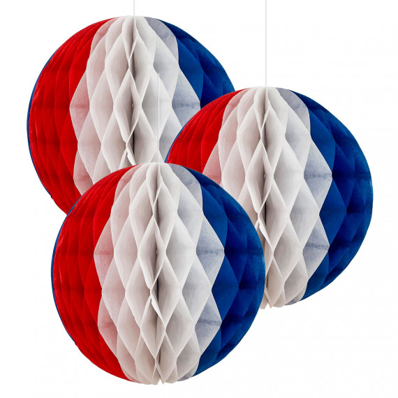 Red, White and Blue Honeycomb Decorations Red, White and Blue Honeycomb Decorations