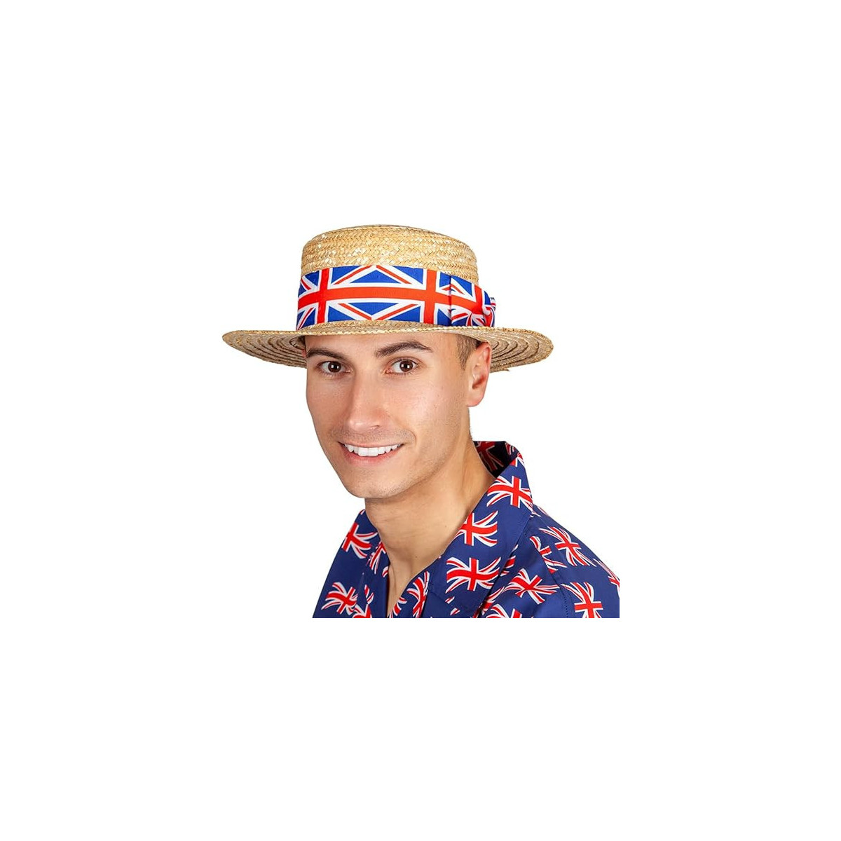 Great Britain Straw Boater Hat