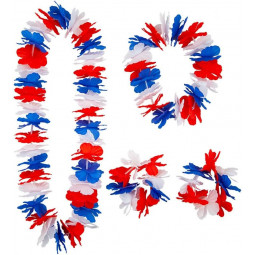 Red/White/Blue Lei- 4pc set