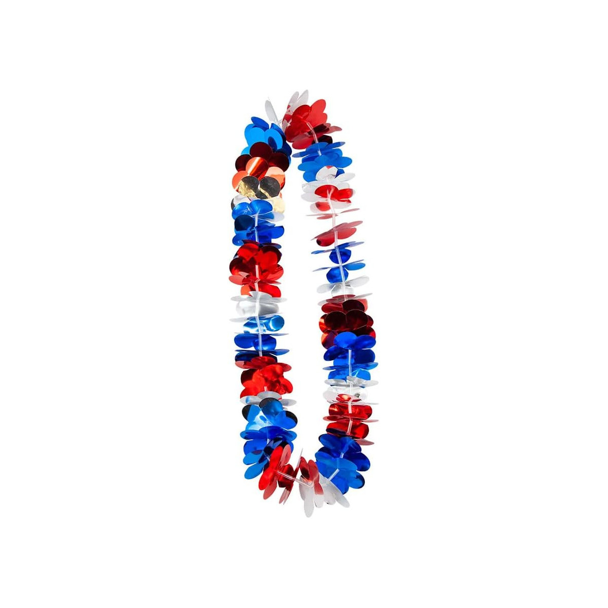 Red/White/Blue Metallic Lei