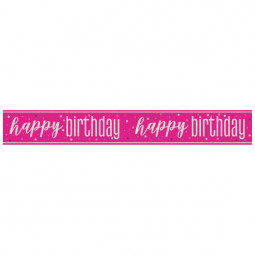Pink Glitz Happy Birthday Banner