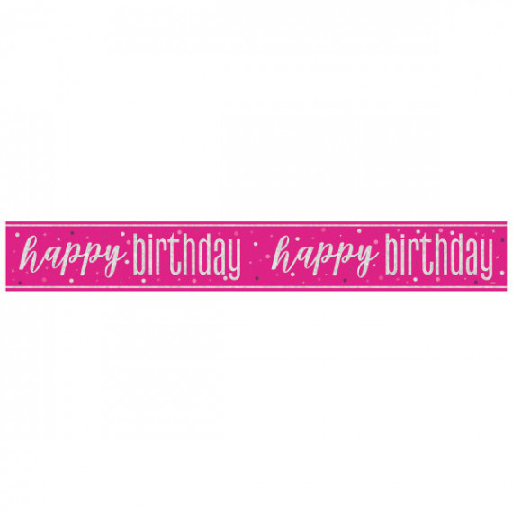 Pink Glitz Happy Birthday Banner