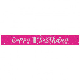 Pink Happy 18th Birthday Banner