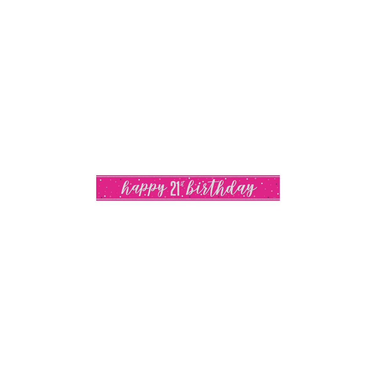 Pink Happy 21st Birthday Banner