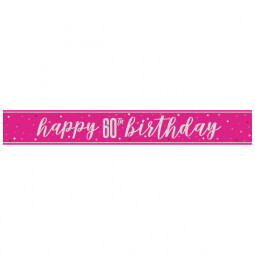 Pink Happy 60th Birthday Banner