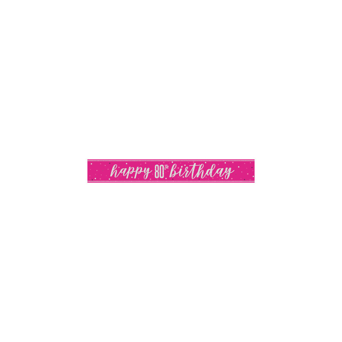 Pink Happy 80th Birthday Banner