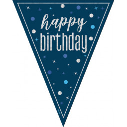 Blue Happy Birthday Plastic Bunting