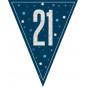 Blue 21st Birthday Plastic Bunting