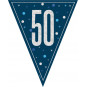 Blue 50th Birthday Plastic Bunting