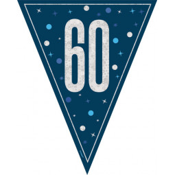Blue 60th Birthday Plastic Bunting