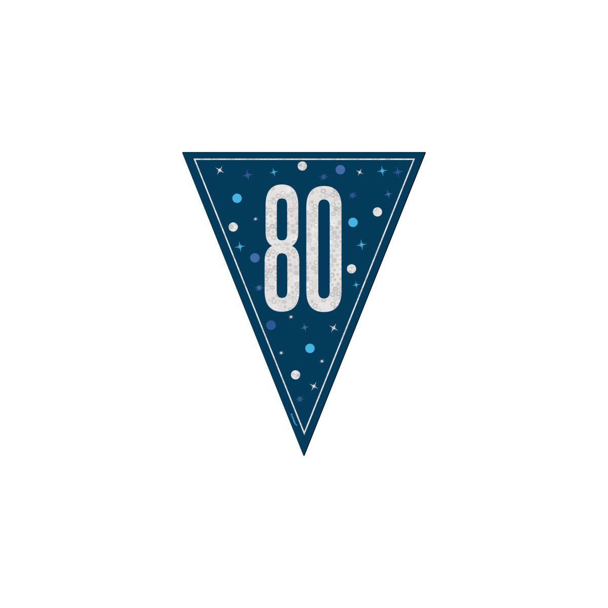 Blue 80th Birthday Plastic Bunting
