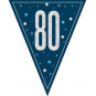 Blue 80th Birthday Plastic Bunting