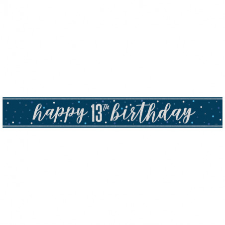 Blue Happy 13th Birthday Banner