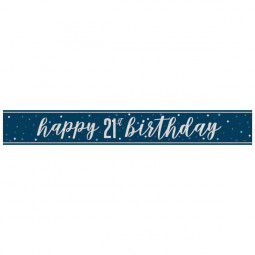 Blue Happy 21st Birthday Banner