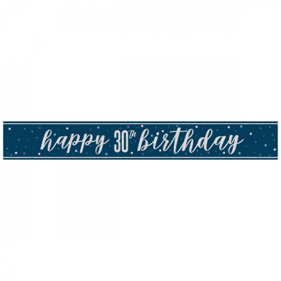 Blue Happy 30th Birthday Banner