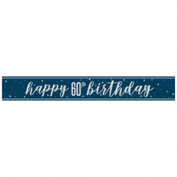 Blue Happy 60th Birthday Banner