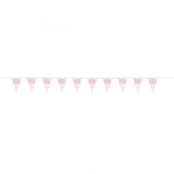 Rose Gold Happy Birthday Plastic Bunting