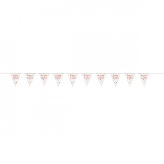 Rose Gold Happy Birthday Plastic Bunting