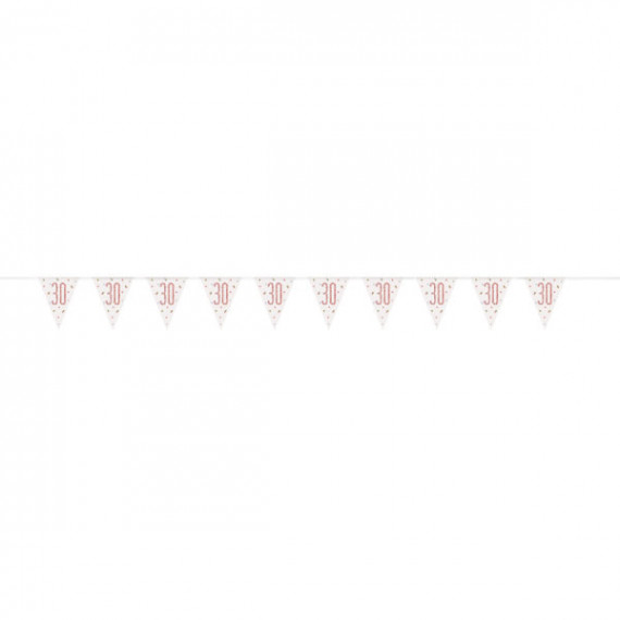 Rose Gold 30th Birthday Plastic Bunting