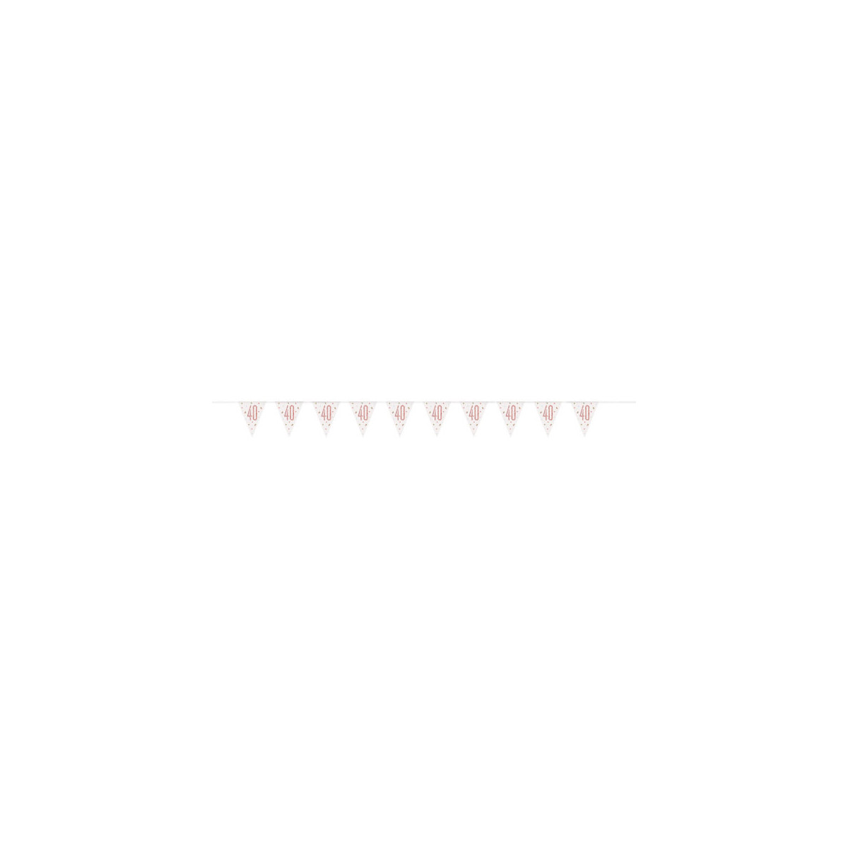 Rose Gold 40th Birthday Plastic Bunting