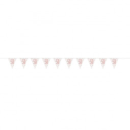 Rose Gold 50th Birthday Plastic Bunting