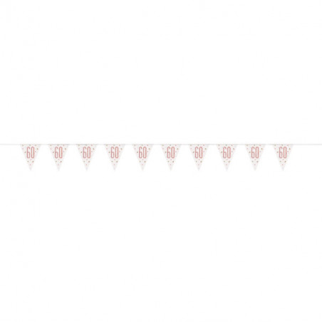 Rose Gold 60th Birthday Plastic Bunting