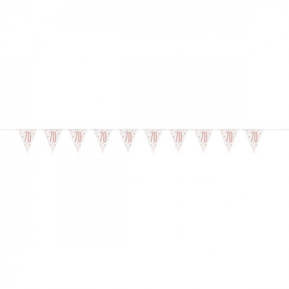 Rose Gold 70th Birthday Plastic Bunting