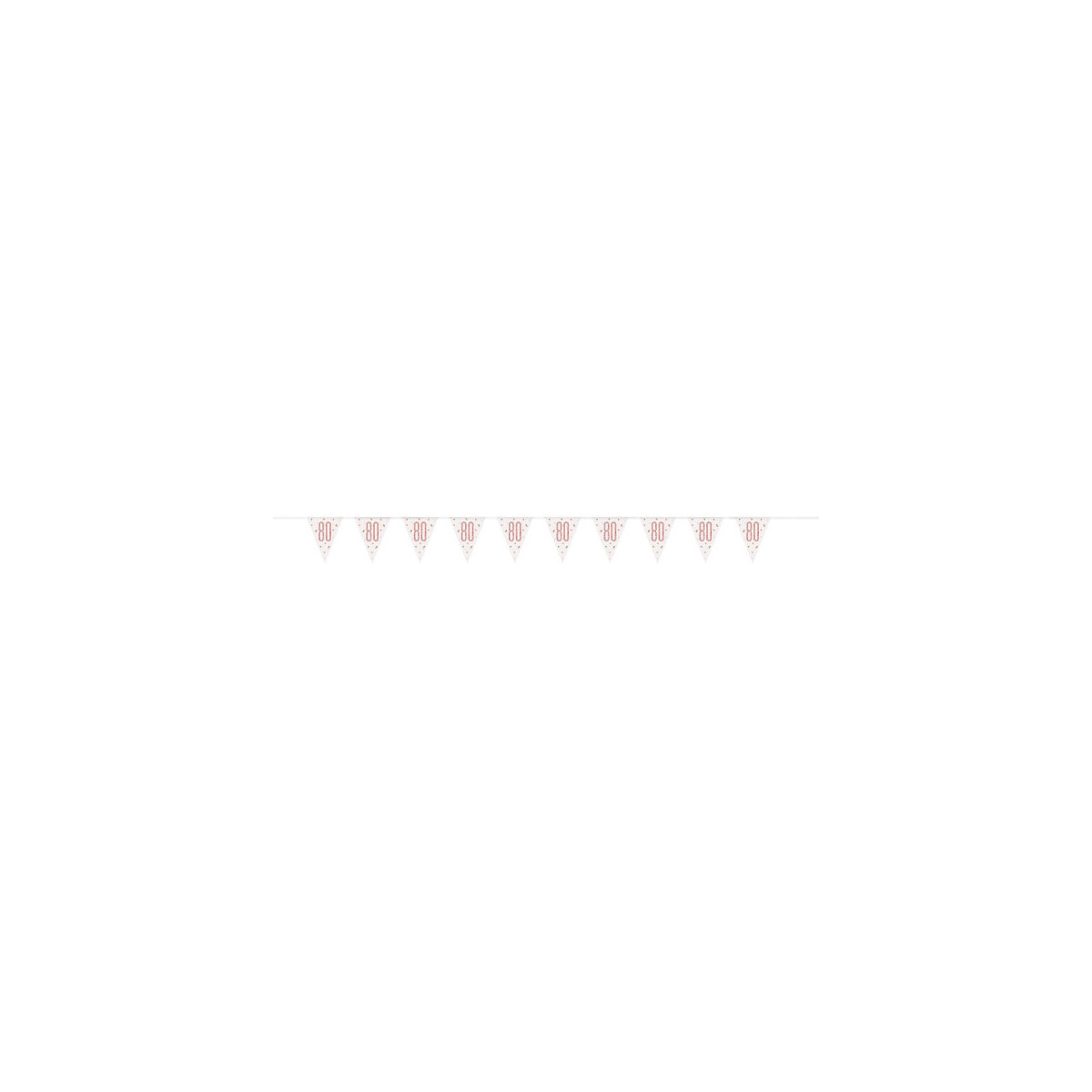Rose Gold 80th Birthday Plastic Bunting