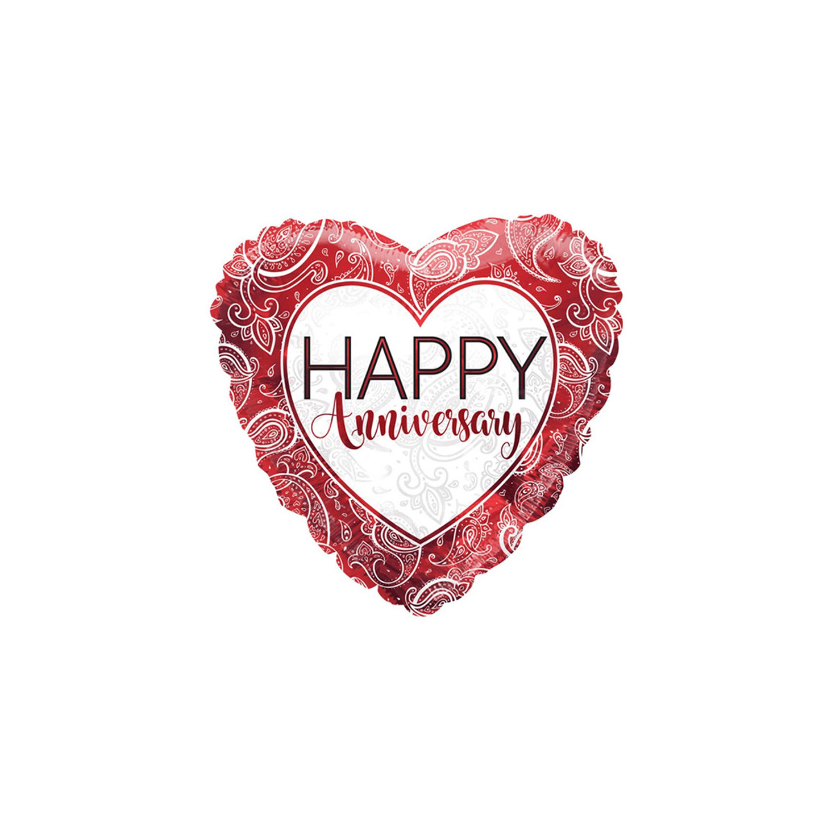 Red Anniversary Heart Foil Balloon - Inflated Red Anniversary Heart Foil Balloon - Inflated