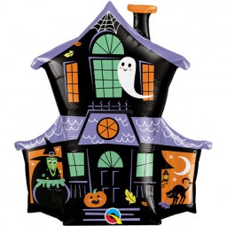 Halloween Haunted House Supershape Foil Balloon - Inflated