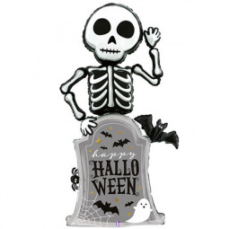 Halloween Skeleton Supershape Foil Balloon - Inflated
