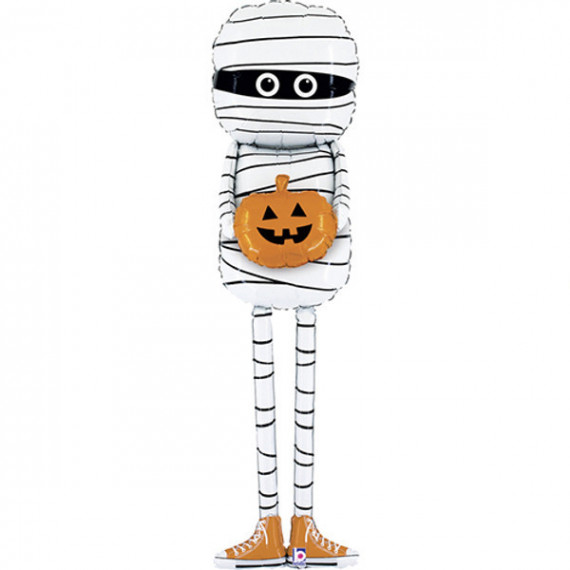 Halloween Mummy Airwalker Foil Balloon - Inflated Halloween Mummy Airwalker Foil Balloon - Inflated