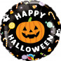 Happy Halloween Pumpkin Round Foil Balloon - Inflated Happy Halloween Pumpkin Round Foil Balloon - Inflated