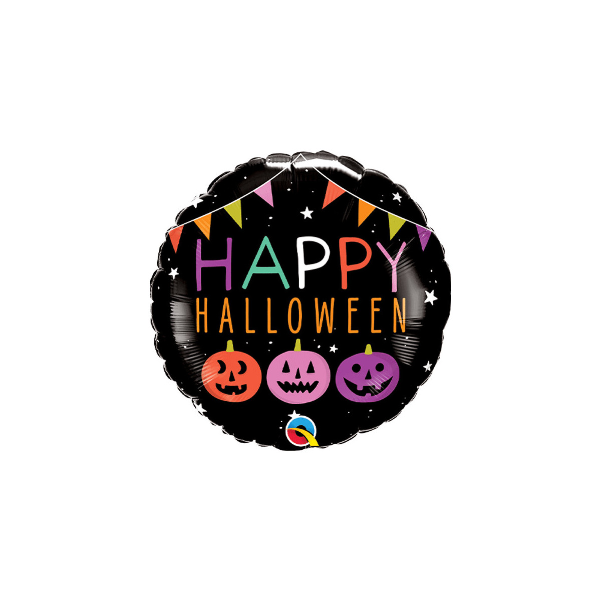 Happy Halloween Round Foil Balloon - Inflated Happy Halloween Round Foil Balloon - Inflated