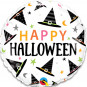 Halloween Witch Hat Round Foil Balloon - Inflated Halloween Witch Hat Round Foil Balloon - Inflated