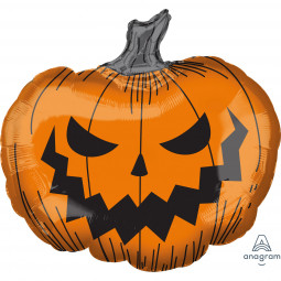 Halloween Evil Pumpkin Supershape Foil Balloon - Inflated