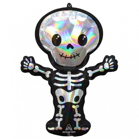 Skeleton Supershape Foil Balloon - Inflated Skeleton Supershape Foil Balloon - Inflated